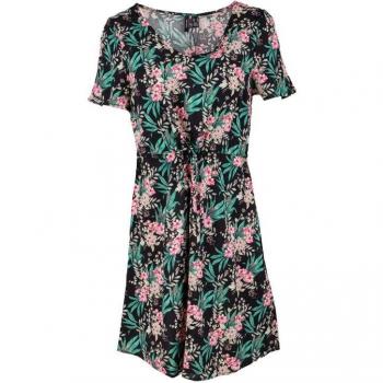 Abito floreale nero a maniche corte per donna VERO MODA