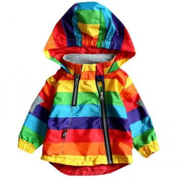 LILIGIRL Boys Girls Rainbow Hooded Jacket