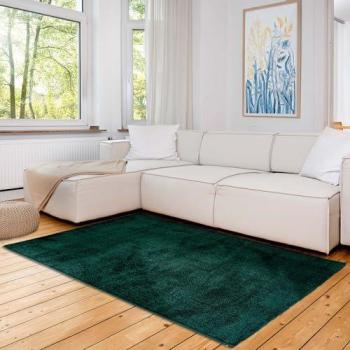 Astro Tapis «Sam» Vert Uni 160×230 cm, Grand, Poils Courts, Doux