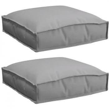 Cuscini di comfort per pallet – 2 unità, grigio, 40x40x8 cm – tela Oxford
