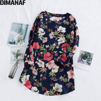 Blouse-robe longue pour femmes, imprimé floral chic