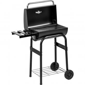 Outsunny Edelstahl Grillwagen für Holzkohle mit Deckel und Thermometer