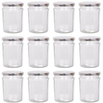 Airtight Glass Jam Jars with Silver Lids