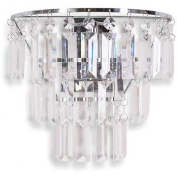 Silver Chrome Acrylic Jewel Droplet Wall Light with LED Bulb