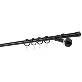 Mydeco Gardinenstange »20mm Cap Wandträger 12 cm«, 1-läufig, Größe: 300cm, Farbe: Schwarz