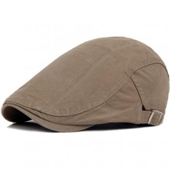 SHOWERSMILE Men's Khaki Flat Cap