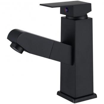 Miscelatore per Lavabo con Doccetta Nera
