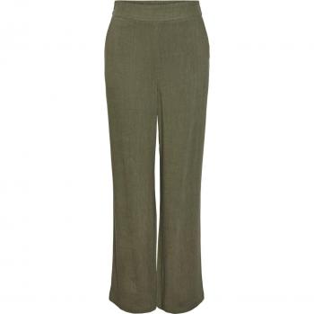 Pieces Pantaloni Verde Lichene A Vita Alta M