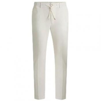 Leinenhose Kane von BOSS, Regular Tapered Fit, Größe 56, Weiß