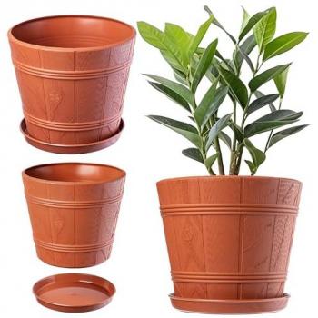 Kadax Blumenkorb 22 cm (Terrakotta) inklusive Untersetzer