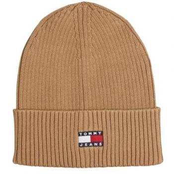 Bonnet Heritage Marron‑Brown Tommy Jeans – Maille Côtelée, Unisexe