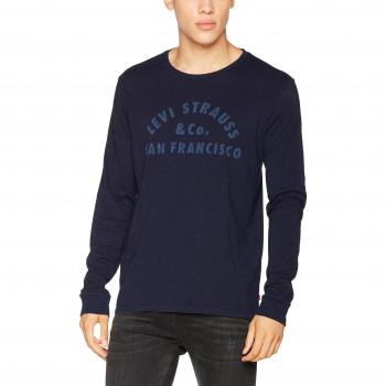 Levi's Camiseta Larga para Hombre, Color Azul (Stamp Indigo Dark Indigo 0002)