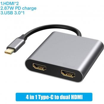 Dual HDMI & VGA Type C Dock for Laptops