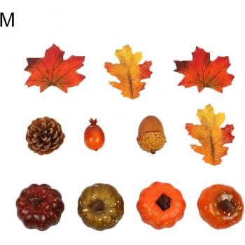 Artificial Autumn Leaf and Pumpkin Decoration