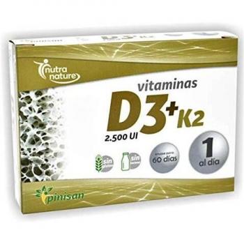 Vitaminas D3K2 Sin Gluten 60 cápsulas Pinisan