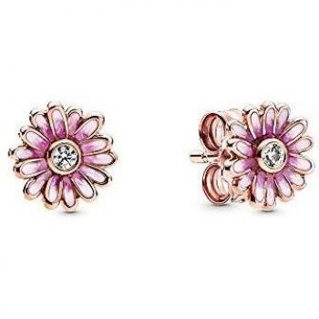 PANDORA Pendientes de botón en PANDORA Rose Margaritas Rosas