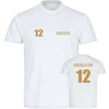 Männer T-Shirt „Kaiserslautern 12“ – Gold Metallic Print