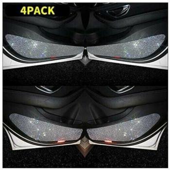 Set de 4 Protectores Universales para Puertas de Coche, Adhesivos de Diamante, Color Blanco