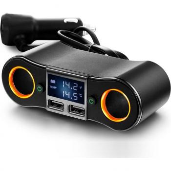 Adaptador de Encendedor de Coche 12V con 2 Salidas USB