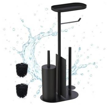 Accessoire WC Relaxdays, design vertical, couleur noire
