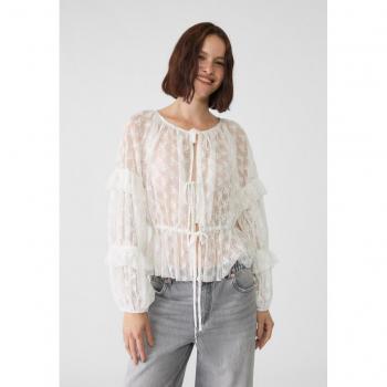 Camicia XL Pizzo Volante Bianco Stradivarius