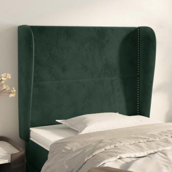 Cabecero de Terciopelo Verde Oscuro 93x23x118/128 cm