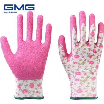 Guantes de Trabajo Femeninos 12 Pares Estampados Rosa