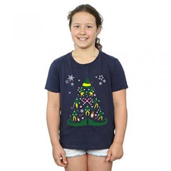 Weihnachtsbaum-Elfen T-Shirt aus Baumwolle für Mädchen