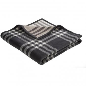Mehrfarbige Thermosoft Decke von Bocasa Biederlack – 150 × 200 cm, Arlington Charcoal