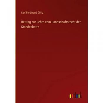 Beitrag zur Lehre vom Landschaftsrecht der Standesherrn