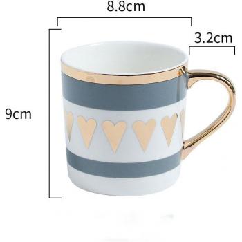 Vaso Hipster de Cerámica con Tapa Dorada Ins Harajuku