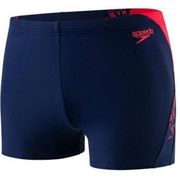 Herren Speedo Boom Splice 7 cm Badehosen – Navy & Lava Rot, Artikel 810855, 42FR (85 cm)