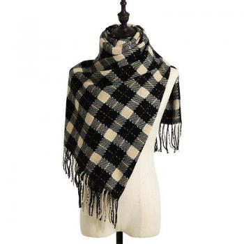 DIANRUO eleganter Damen Schal im Plaid-Design R329