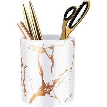 Girls' Marble Pattern Makeup Brush Holder