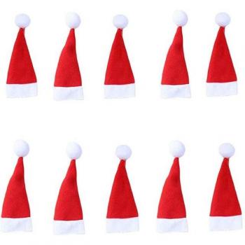 10PCS Christmas Mini Hat Cutlery Fork Set