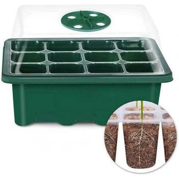 12-Hole Greenhouse Seedling Tray with Lid