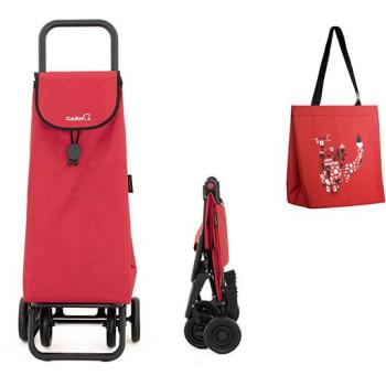 Vendedor de carro 4R colorido vermelho + bolsa 44 × 55 L