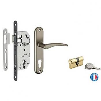 THIRARD garniture serrure encastrable à cylindre Monomax + ensemble poignées Vesta axe 40 mm bouts ronds 3 clés – THIRARD