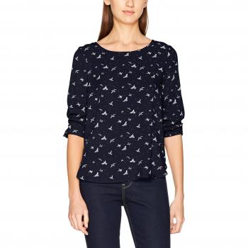 Blouse „TOM TAILOR“ – Damen, Blau‑Print, Real Navy (6593)