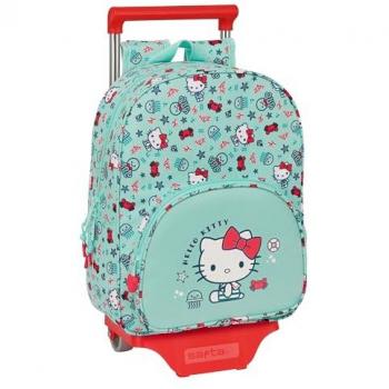 Mochila Escolar con Ruedas Hello Kitty Sea Lovers Turquesa 26 x 34 x 11 cm