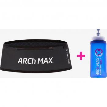 Cinturón ARCh MAX PRO Zip Plus con Soft Flask de 300 ml en color negro y blanco, talla S-M