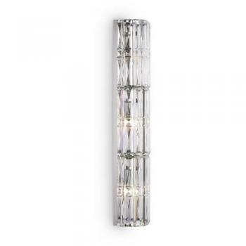 Chrom‑Kristall Wandleuchte „Lichtspiel“ – 75,2 cm, Glas‑Metall, E14, 3‑Flammen, Art Déco