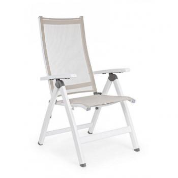 Poltrona per esterno Pieghevole CRUISE Bianco 59x71x h 113 cm