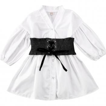 Ropa de Moda Infantil Larga: Camiseta y Pantalón con Puff y Manga Wasit (Niñas)