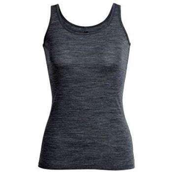 Icebreaker WMNS Siren Tank thermique pour femme avec le logo Gritstone HTHR et des empièces en mesh respirant sous les bras pour vous aider à rester au frais pendant l