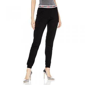 Diesel Femme Pantalon de survêtement Noir avec logo, Taille S