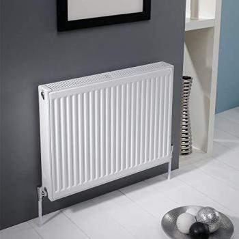 K-Rad Kompact 600mm x 600mm White Double Panel Horizontal Radiator with Double Convector