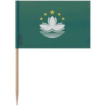 Macau Flag Toothpick Pack 12 cm x 100 pcs Plastic Bonded Bamboo Sticks Rainbow