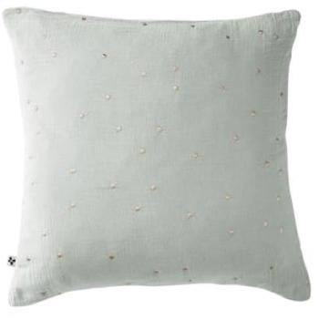 Taie D'Oreiller 60x60 cm – Gaze Eucalyptus à Pois Miel – Collection Ourea
