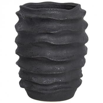 Vaso per Fiori Decorazione Casa Gres Impermeabile Nero Volantino